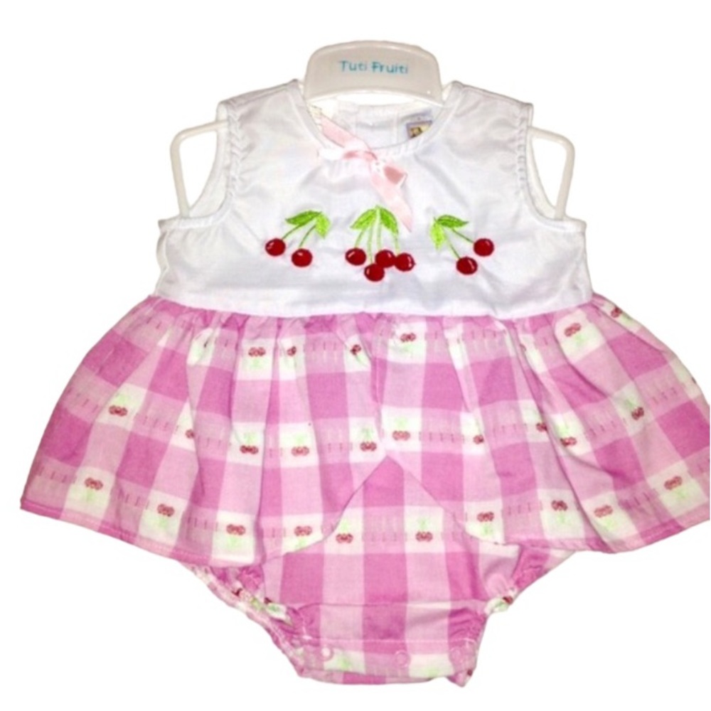Checkered 1 Piece Outfit w/ matching Cherry Hat
